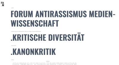 Forum Antirassismus Medienwissenschaft